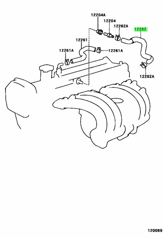 Toyota Genuine OEM 98-05 Altezza SXE10 Ventilation Hose No.2 12262-88570
