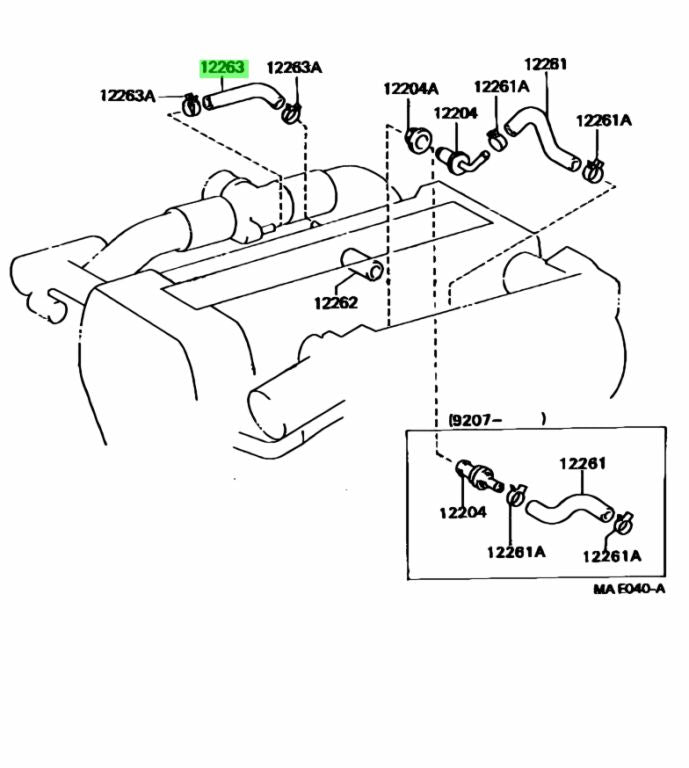 Toyota Genuine OEM VENTILATION, NO.3 HOSE 12263-88410