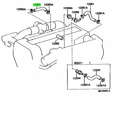 Toyota Genuine OEM VENTILATION, NO.3 HOSE 12263-88410