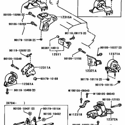 TOYOTA Genuine OEM ENGINE MOUNT RH AE111 12305-16100