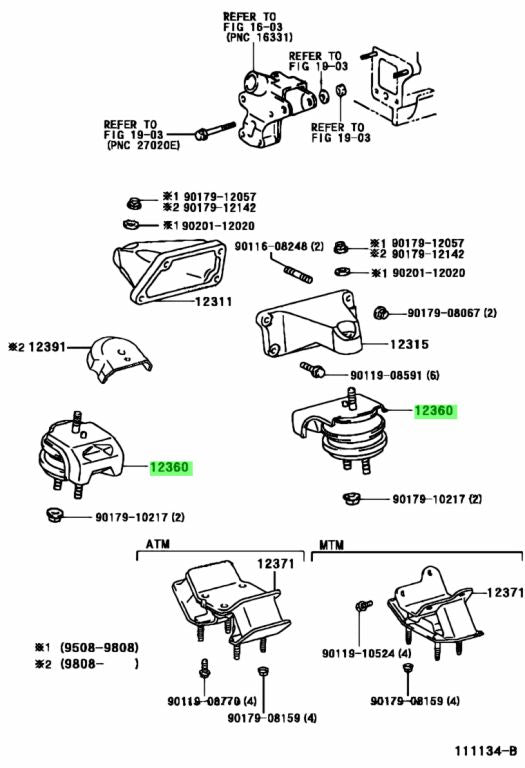 Toyota Genuine OEM JX100 Chaser 1JZ Engine Mount - 12360-46122