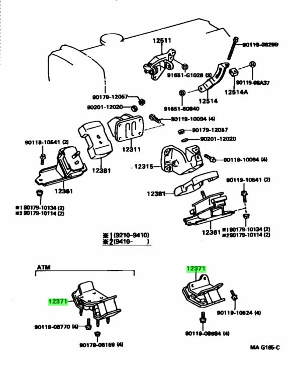Toyota Genuine OEM R154 Gearbox Mount Fits Toyota Chaser, Cresta & Mark II JZX100 (5 Speed) 12371-46150