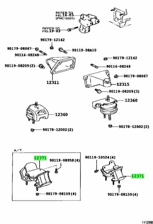 Toyota Genuine ENGINE MOUNT fits Toyota Altezza 3SGE 12371-74600
