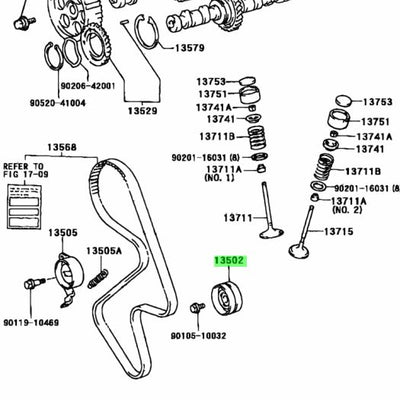 Toyota Genuine IDLER SUB-ASSY, TIMING BELT, NO.2 13503-88560