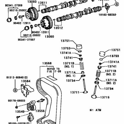 Toyota Genuine IDLER SUB-ASSY, TIMING BELT, NO.1 13505-88570