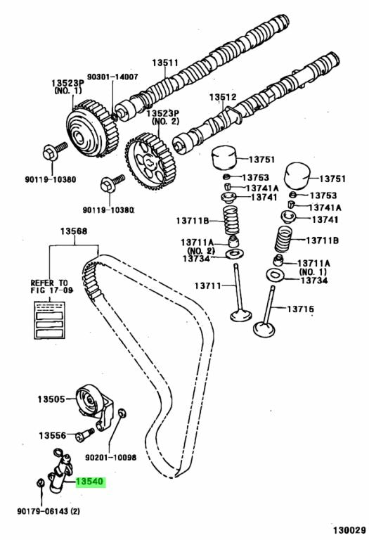 TOYOTA Genuine OEM CHAIN TENSIONER - AE111 13540-16010