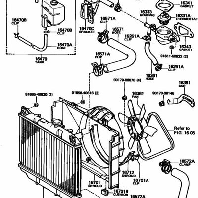 Toyota Genuine Water By-Pass Hose 16264-16020