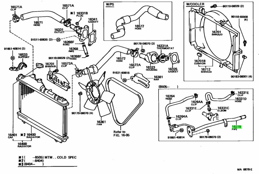 Toyota Genuine OEM Trueno AE86 Water Pipe Heater Metal Tube No.2 16278-16040