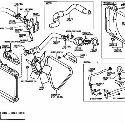 Toyota Genuine OEM Trueno AE86 Water Pipe Heater Metal Tube No.2 16278-16040
