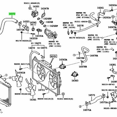 Toyota Genuine OEM HOSE, RADIATOR, OUTLET 16572-74340