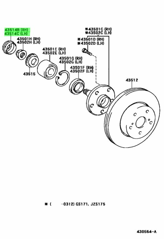 Toyota Genuine FRONT AXLE HUB GREASE CAP 43514-22040