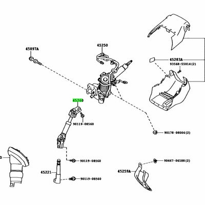 LEXUS Genuine Steering Intermediate Shaft Steering Universal Joint 45260-76020 Compatible with Lexus CT200H 1.8L 2011 2012 2013 2014 2015 2016 2017