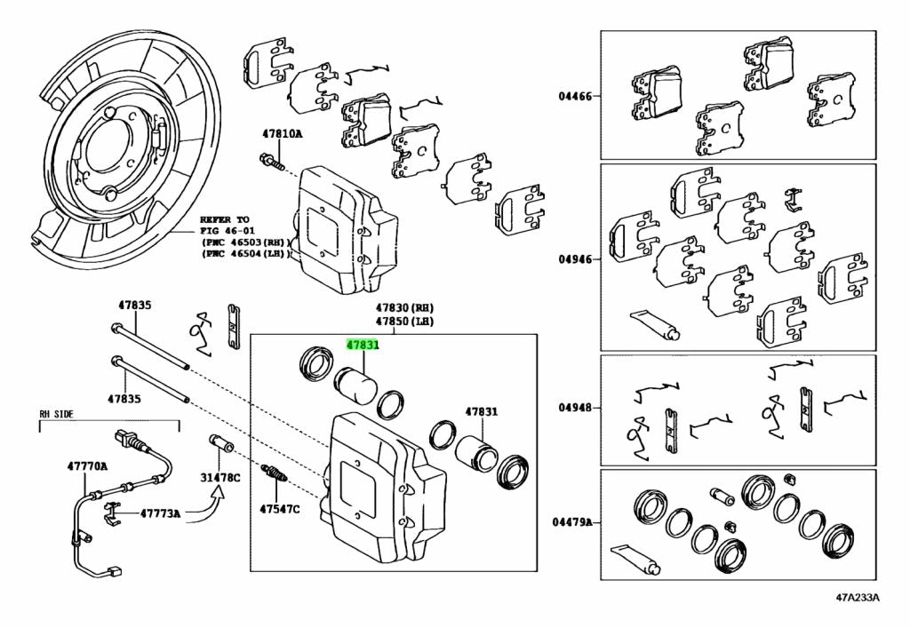 Lexus Genuine OEM PISTON, REAR DISC BRAKE 47831-50140