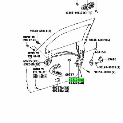 Toyota Genuine LOCK ASSY, FRONT DOOR, RH 69030-30870