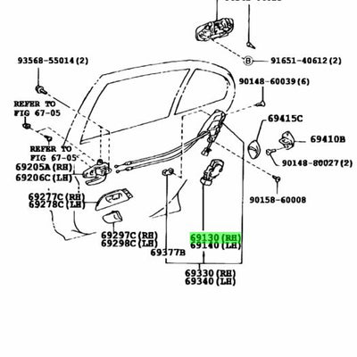 Toyota Genuine Rear Door Lock Actuator Assembly Right Hand for 2001-2003 Toyota Prius 69130-30110