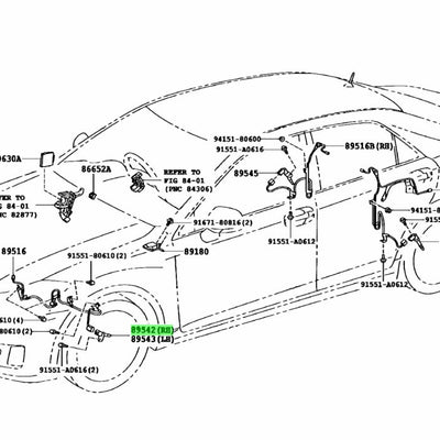 Lexus Genuine OEM ABS WHEELS SPEED Sensor GS300, GS350, GS430, GS450h, GS460, IS250, IS350 89542-30260