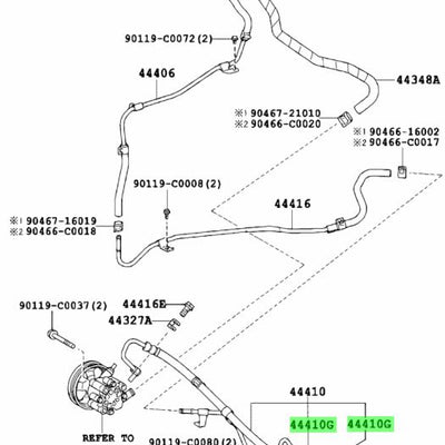 Toyota POWER STEERING PRESSURE FEED TUBE O-RING SEAL 90301-07009