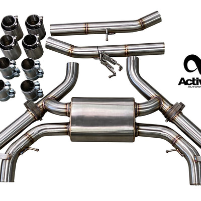 Active Autowerke X3M valved axle-back rear exhaust w brush tips (100mm) – 2019+ X3M X4M
